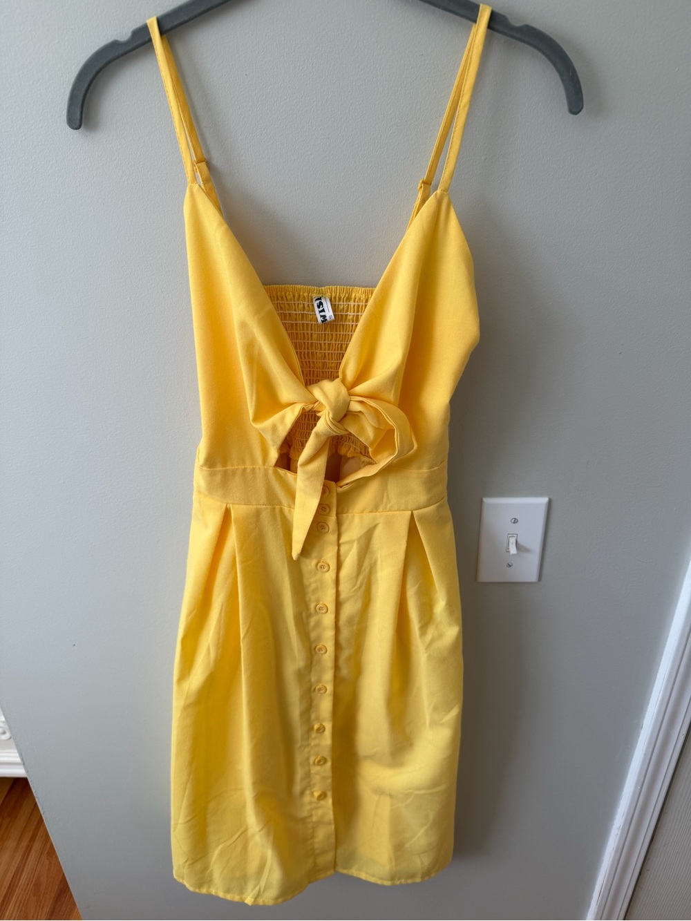 Sunlit Tie-Front Yellow Mini Dress